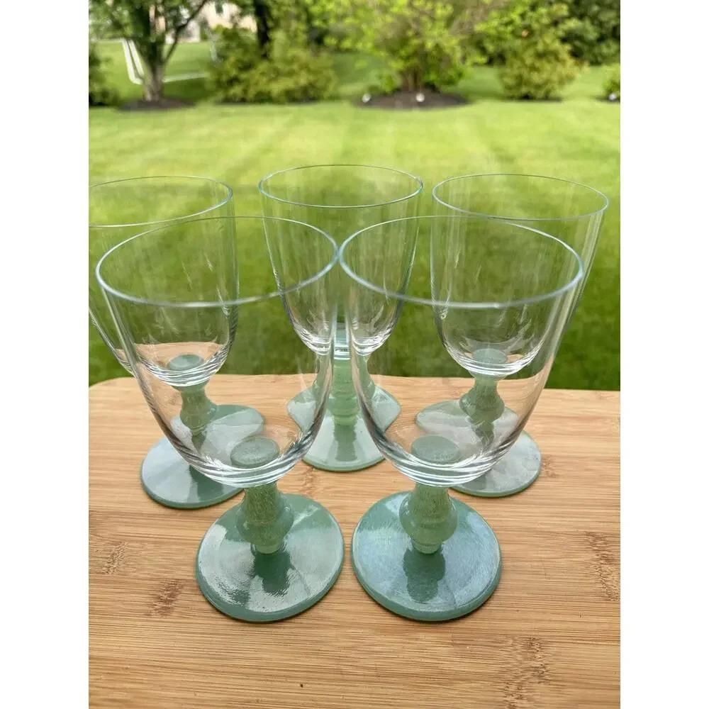 Villeroy & Boch Isabelle Green Dark Jade 12 Oz Water Goblets~set Of 5